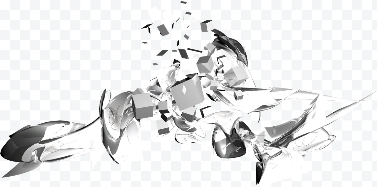 Abstract silver and gray 3D cubes and shapes