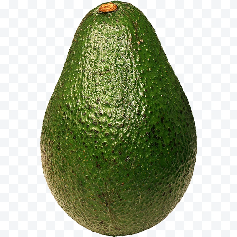 Whole green avocado with rough texture