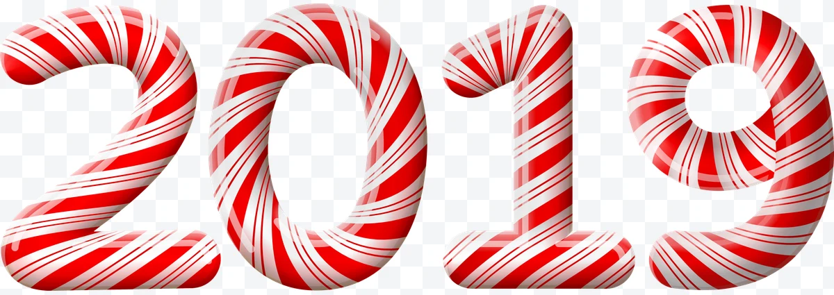 Year 2019 with candy cane design