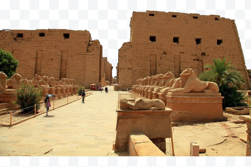 Avenue of sphinxes at the Karnak Temple, Egypt