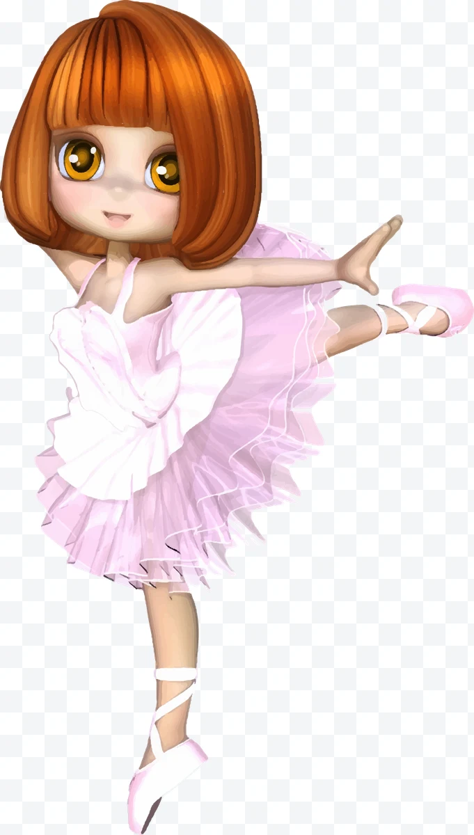 Animated ballerina with pink dress