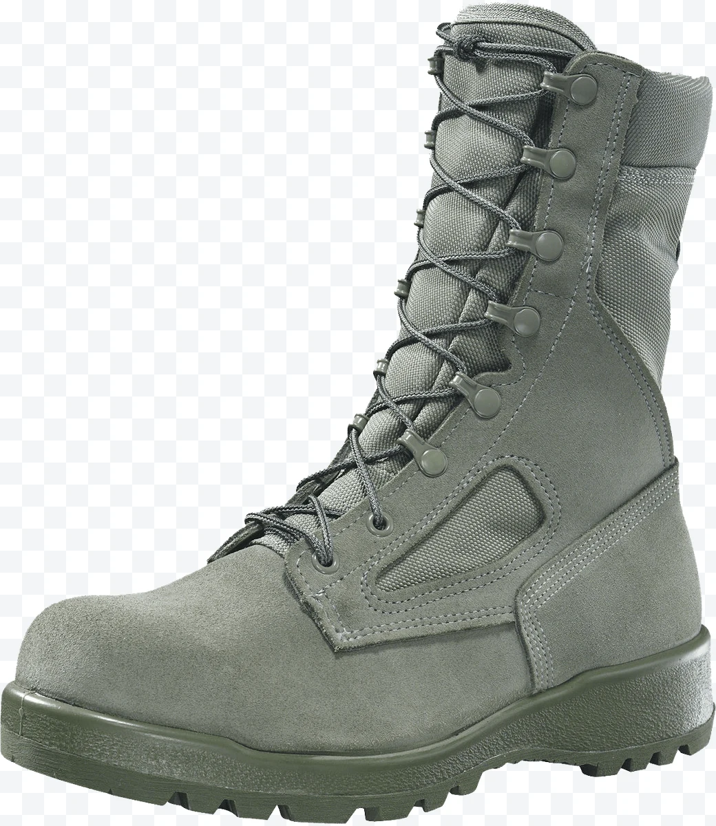 Olive green military boot