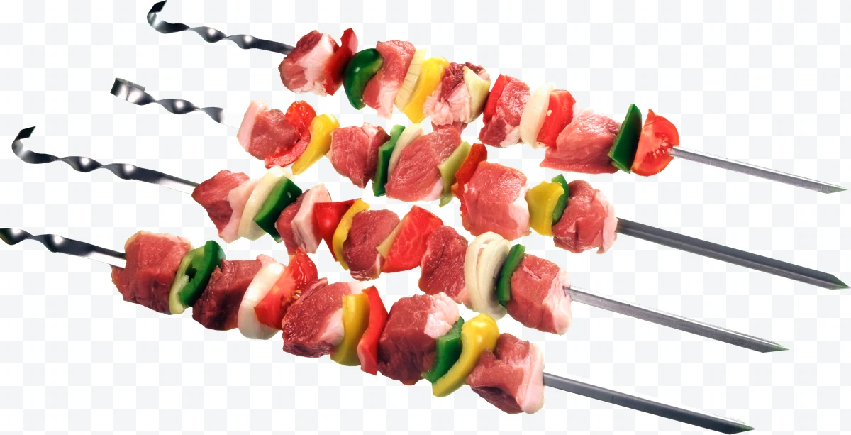 Meat and vegetable skewers