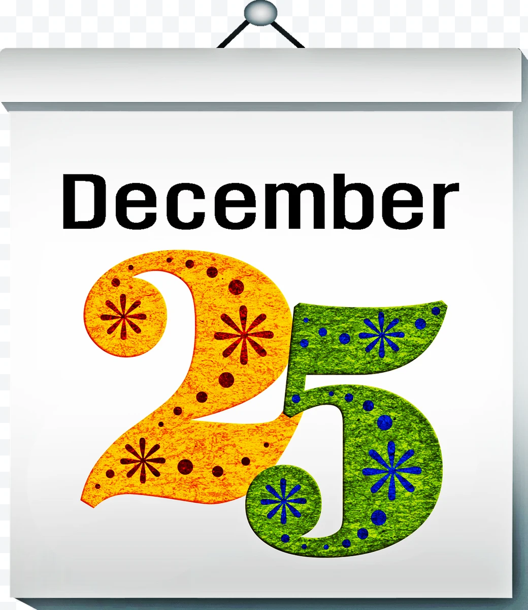 Calendar with December 25 Date