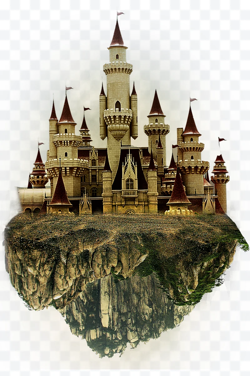 Fantasy castle on floating island