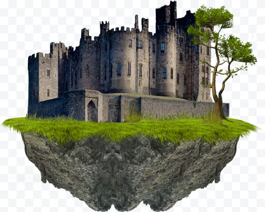 Floating castle with tree