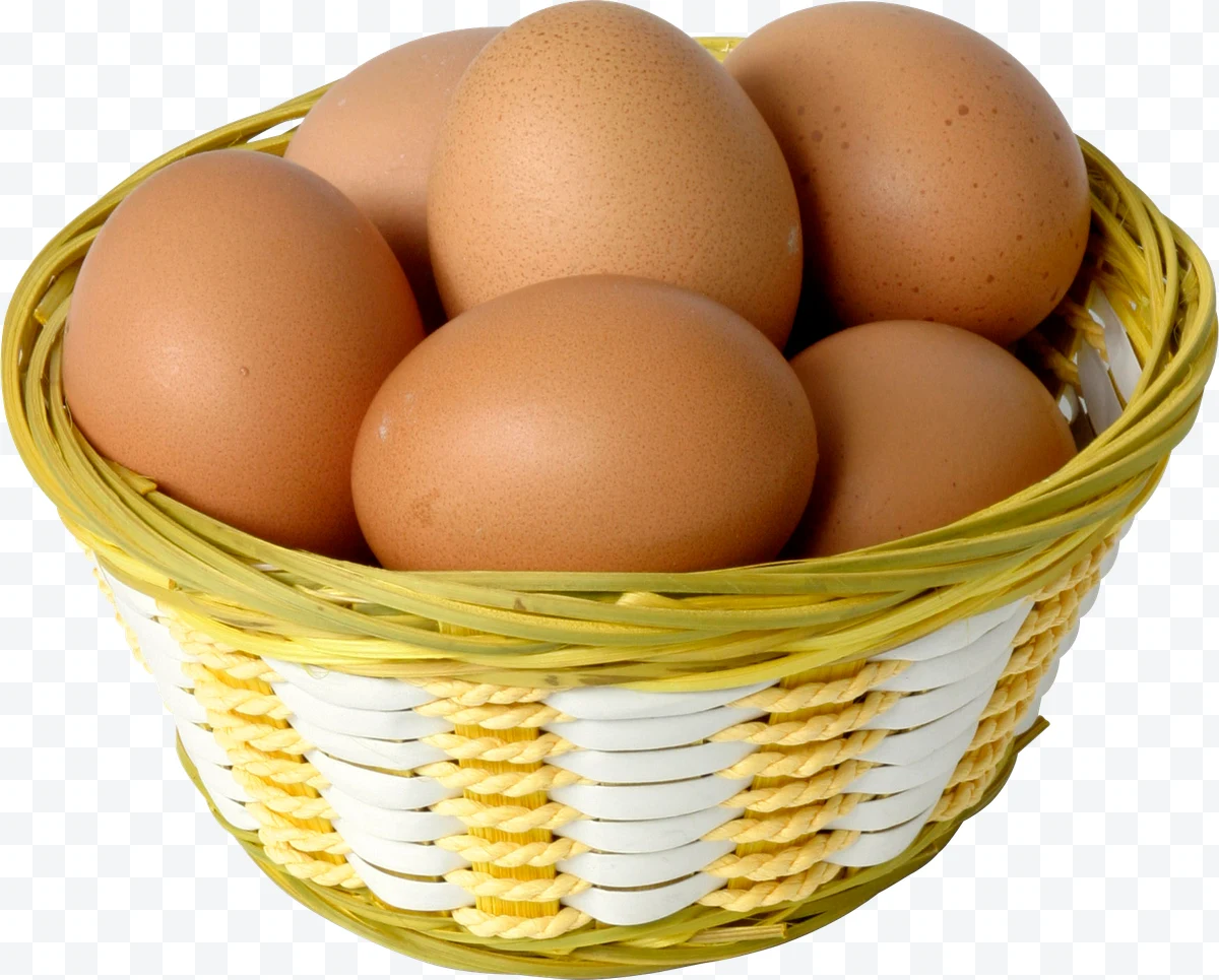 Basket with eggs