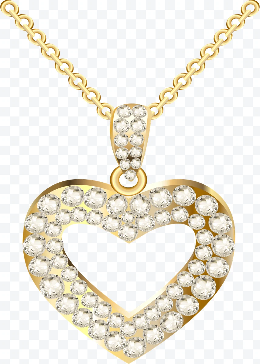 Heart pendant with diamonds