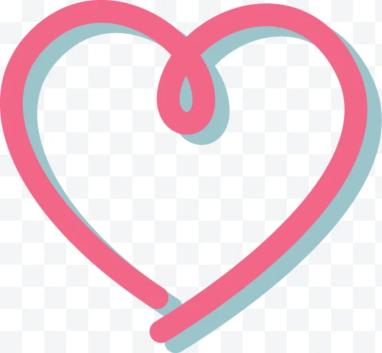 Stylized heart with blue shadow