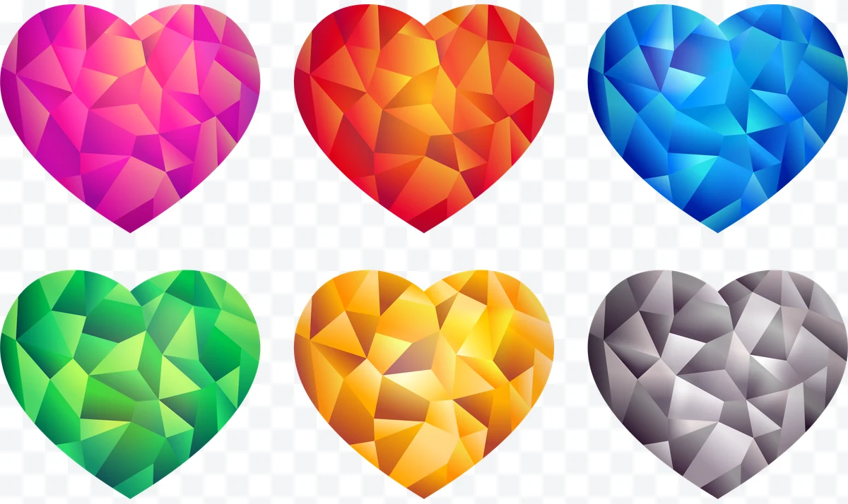 Colorful polygonal heart