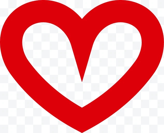 Stylized red heart with thick outline