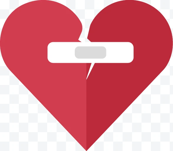 Broken heart with patch
