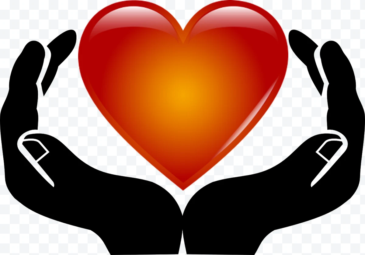 Heart held by hands