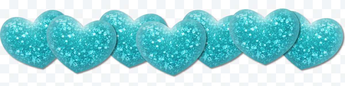 Bright blue hearts