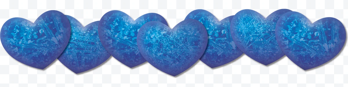 Blue textured hearts