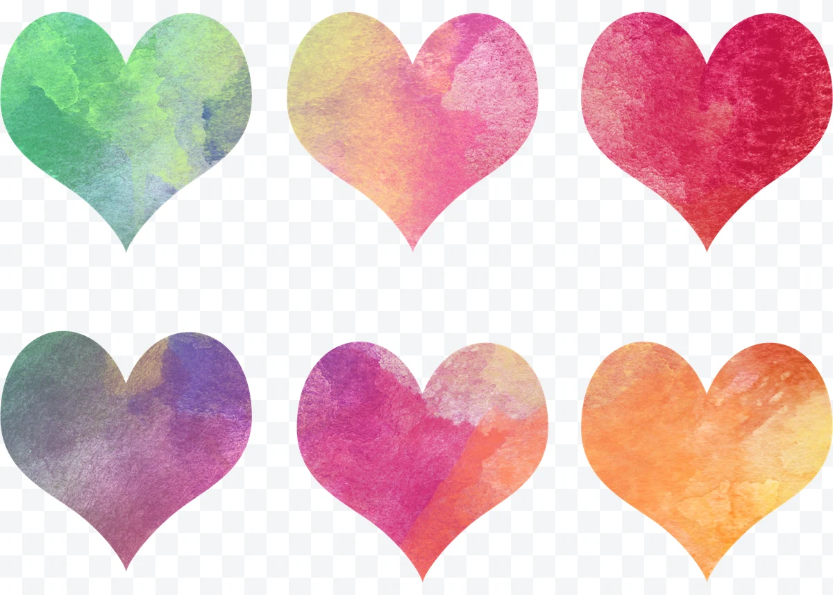Watercolor hearts