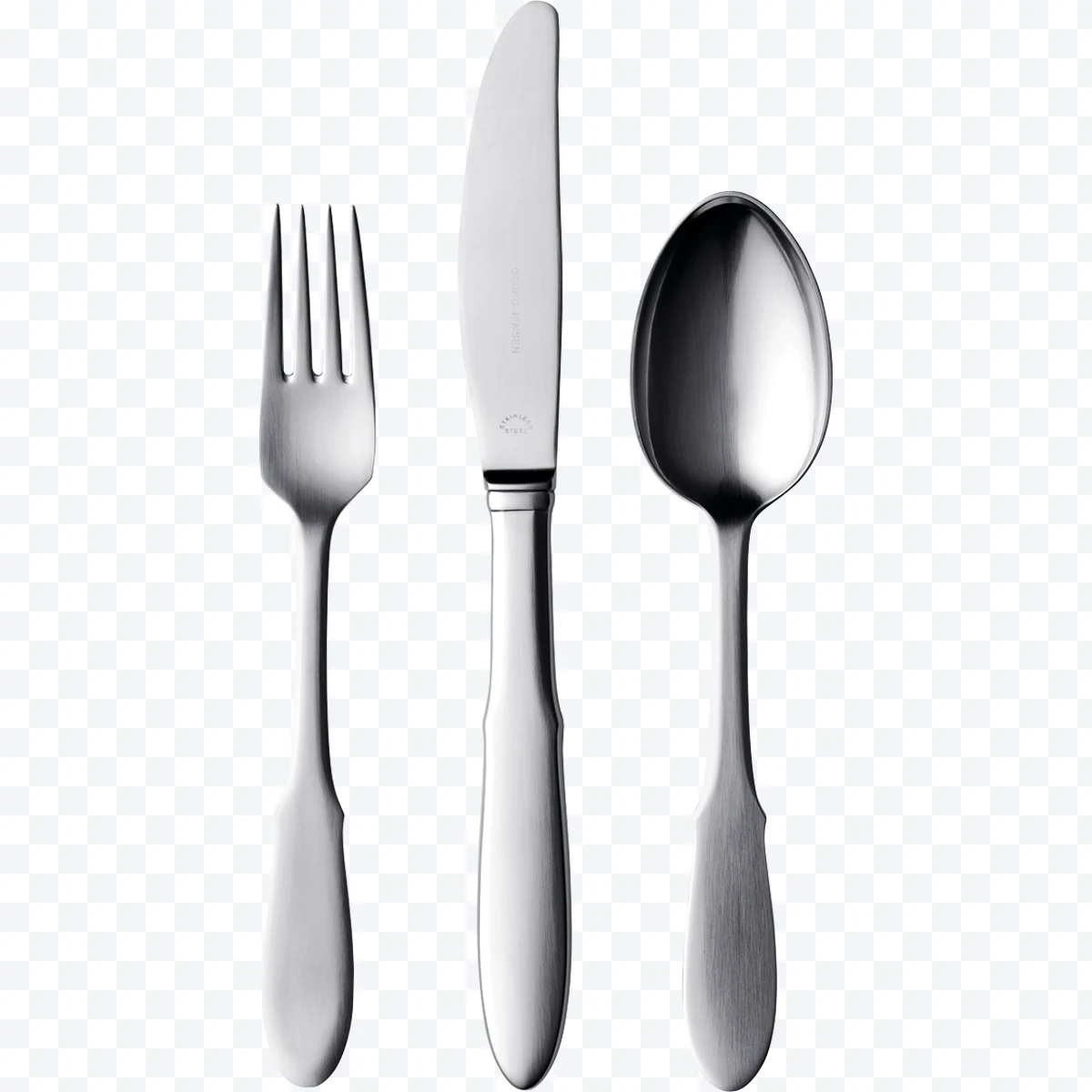 Stainless steel cutlery (fork, knife, spoon)