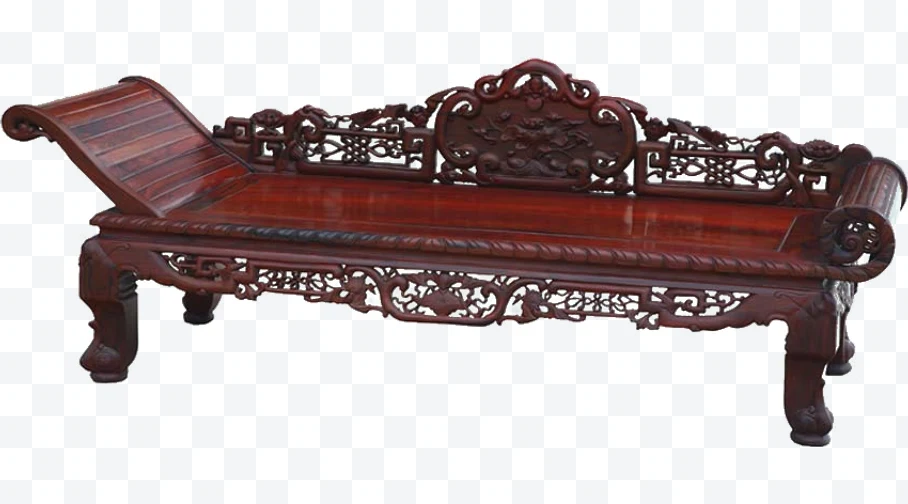 Carved wooden Chinese divan