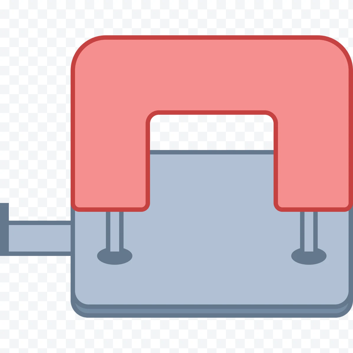 Red and gray electromagnet with side connector