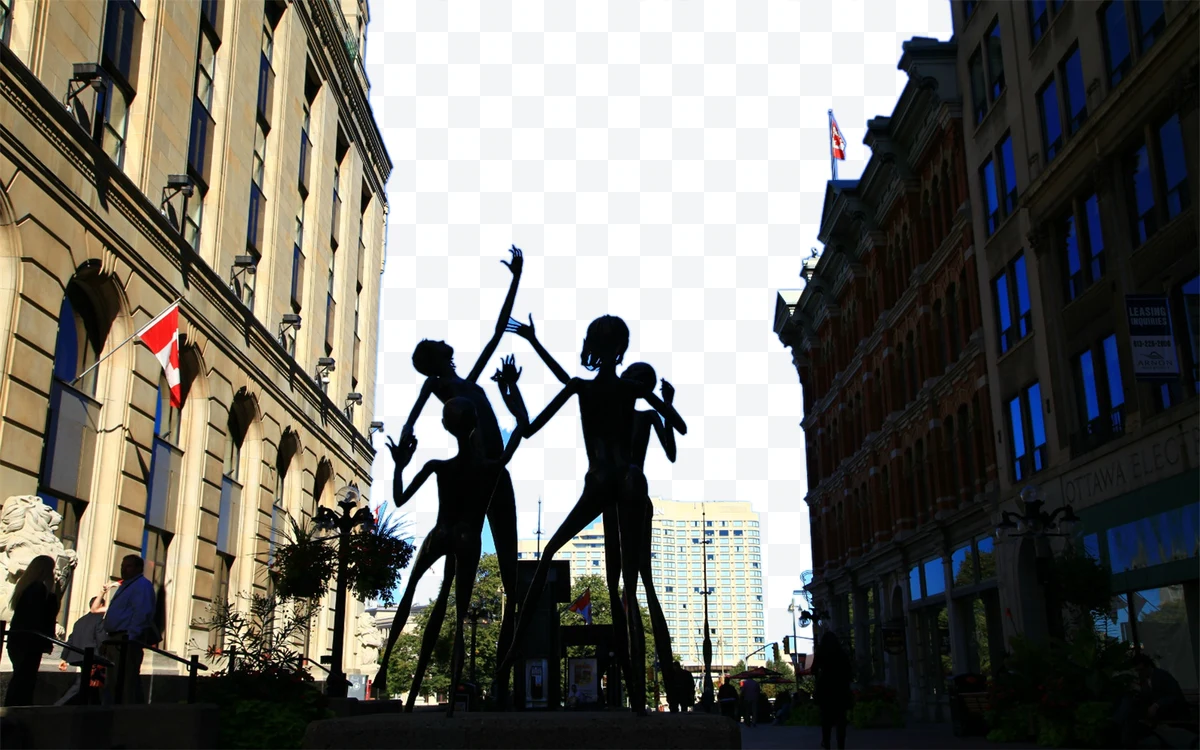 Stylized human figures sculpture