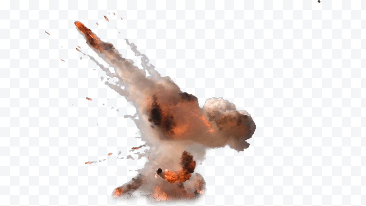 explosión de fuego y humo