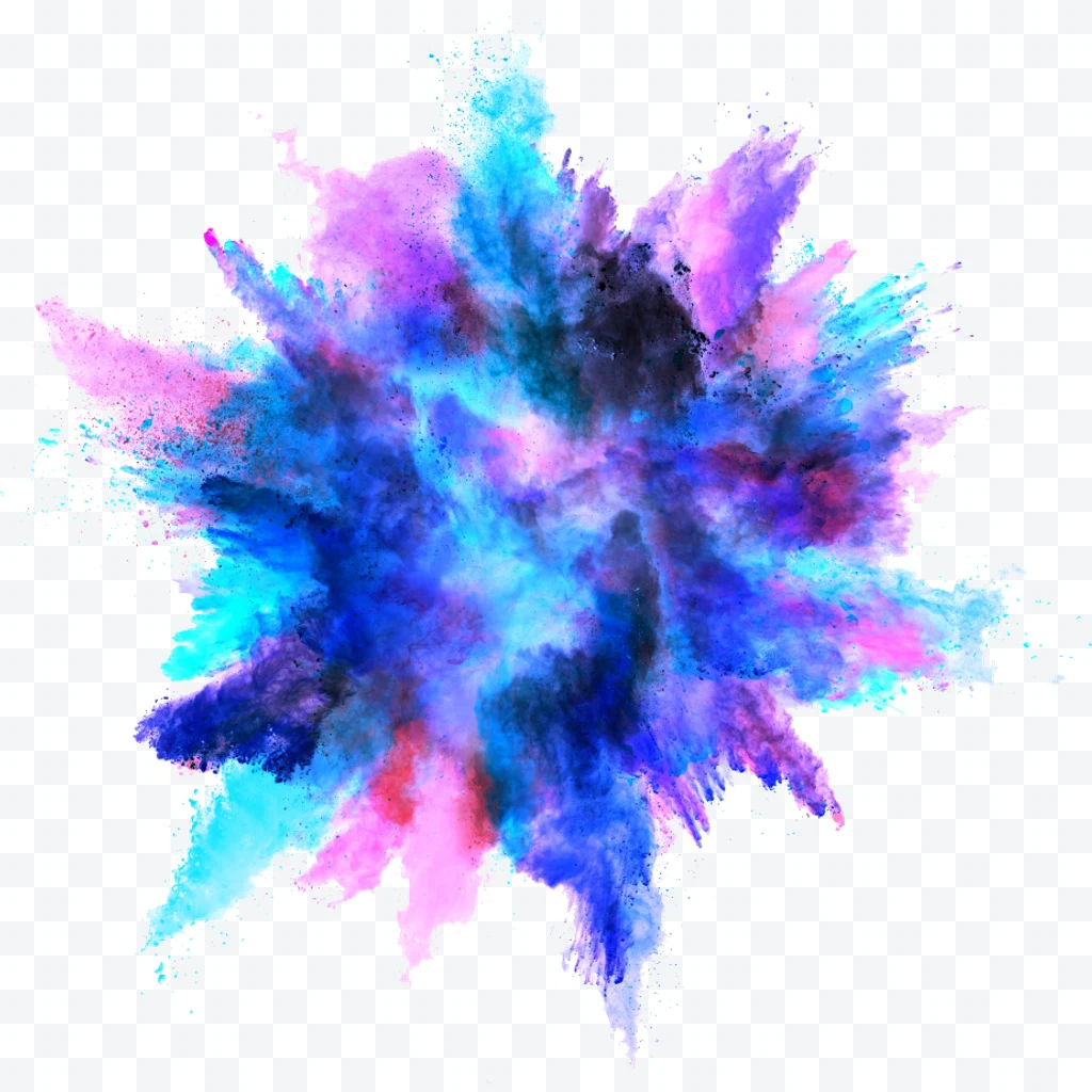 Colorful powder explosion