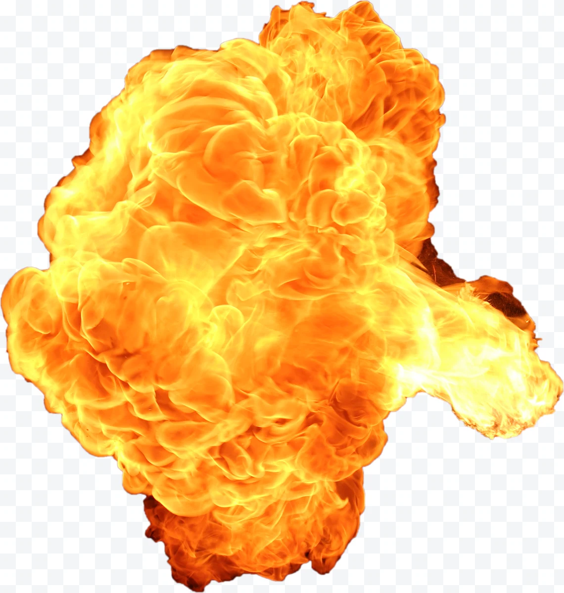 Intense fire explosion with orange and yellow flames