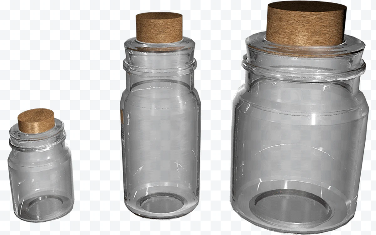 Glass jar with cork stopper