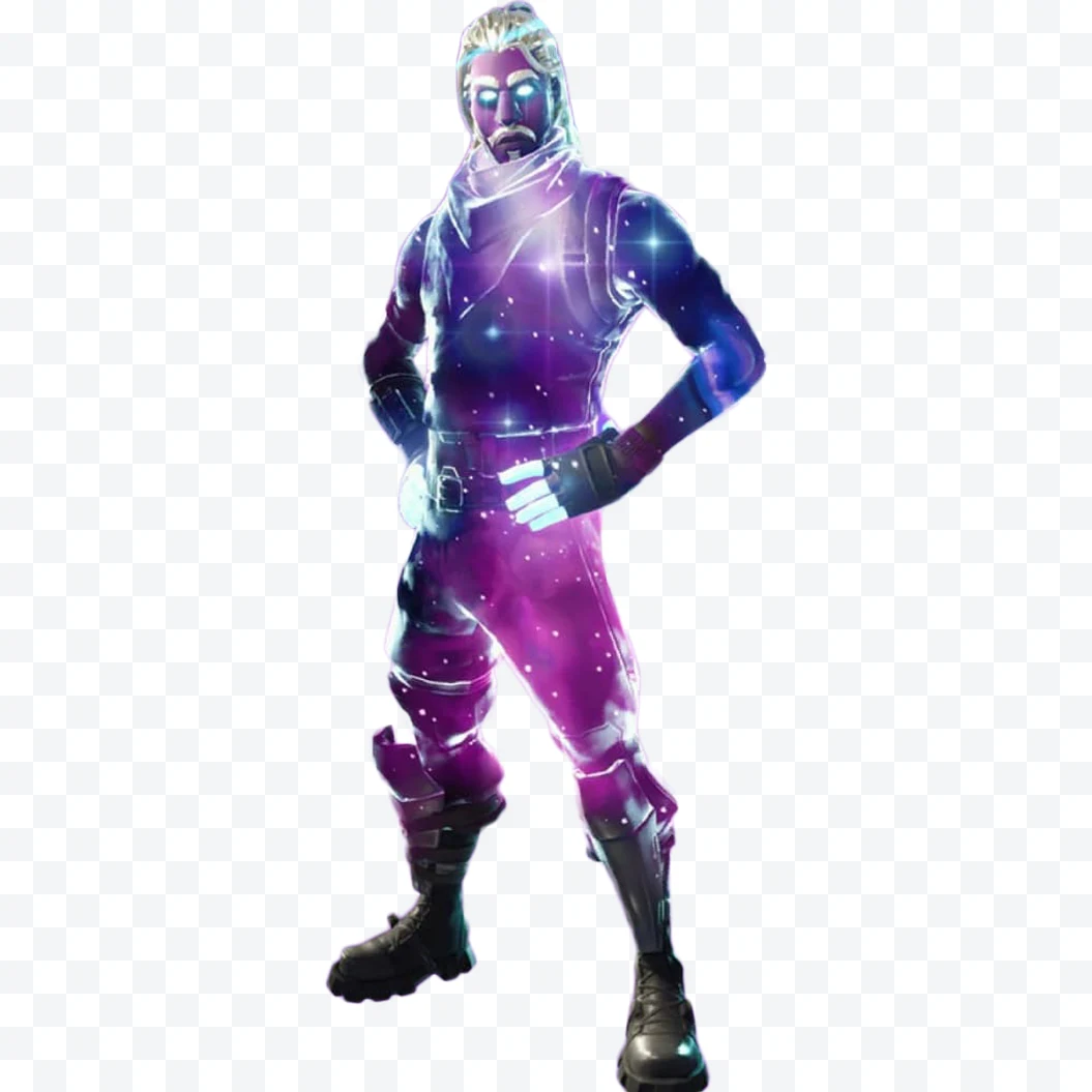 Fortnite Galaxy Scout character with shiny spacesuit and glowing eyes