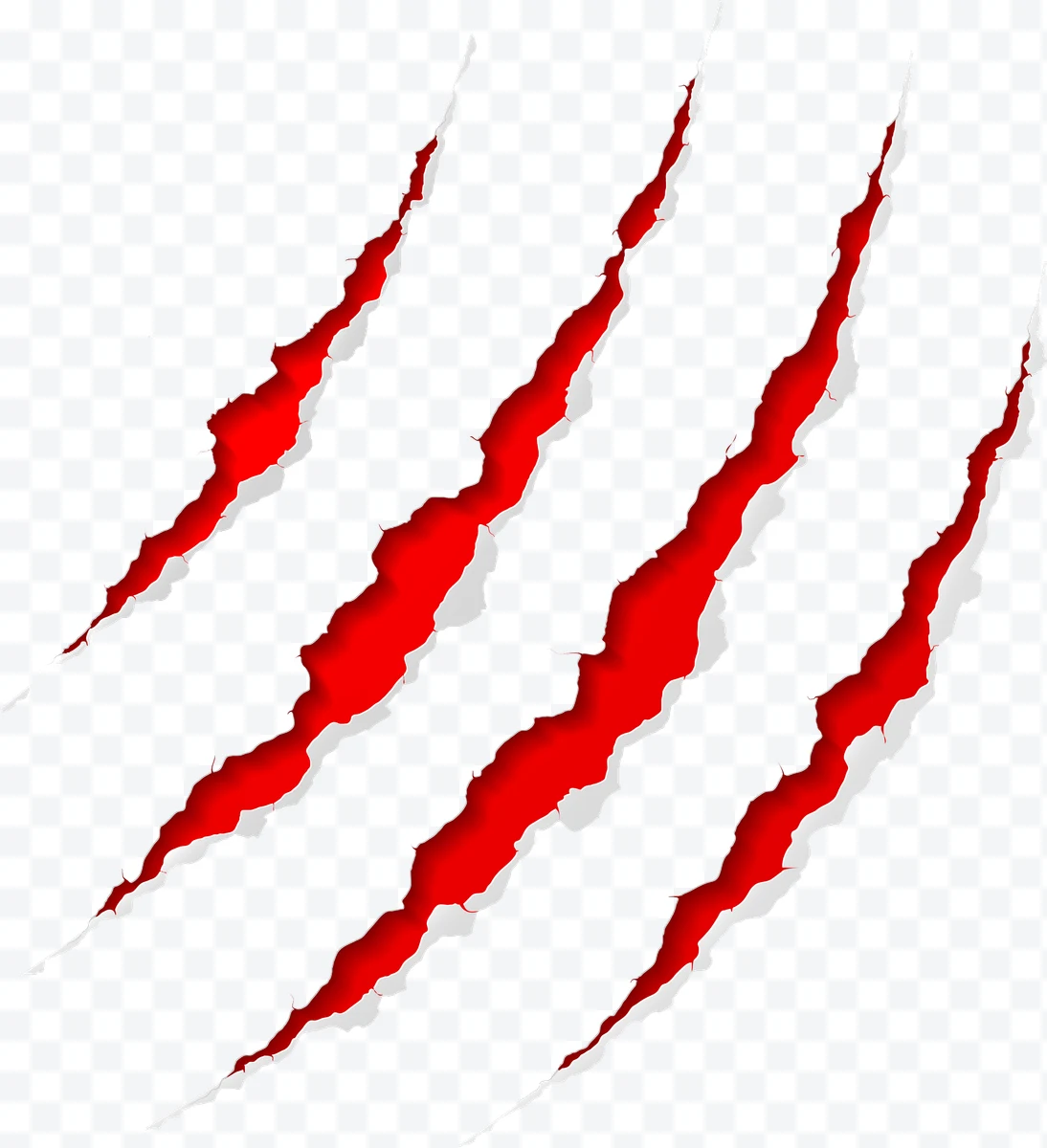 Red torn claws