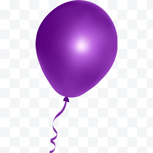 Purple balloon with curly string hanging