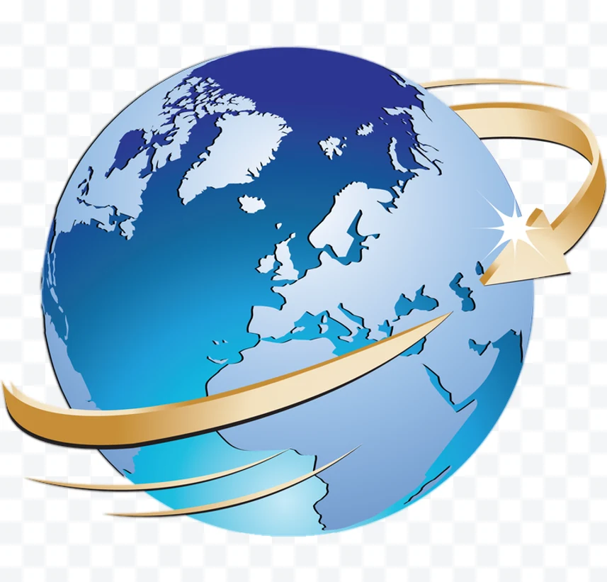 Globe with golden arrows