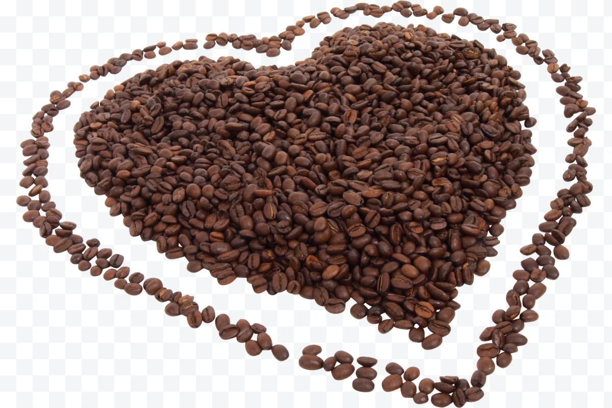Heart-shaped coffee beans