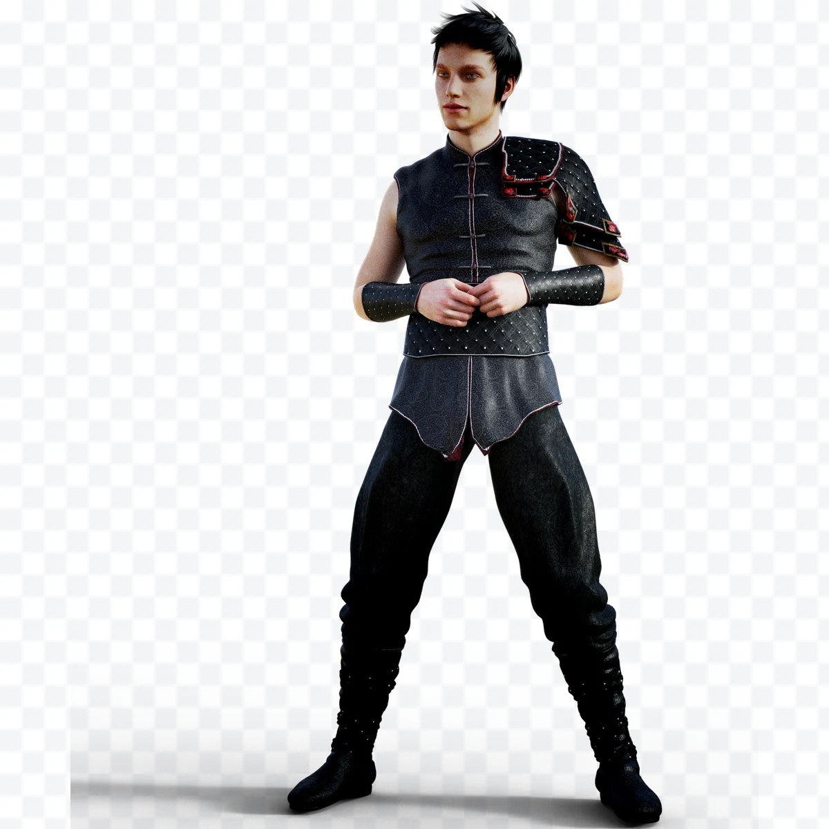 Warrior with black armor
