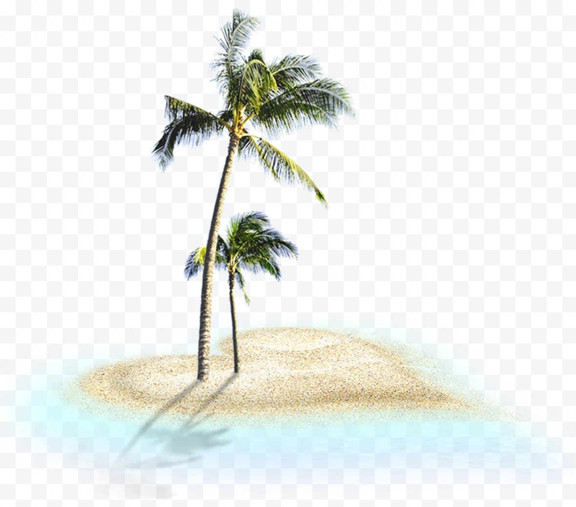 Isla pequeña con palmeras