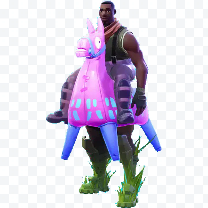 Jonesy with Fortnite inflatable llama