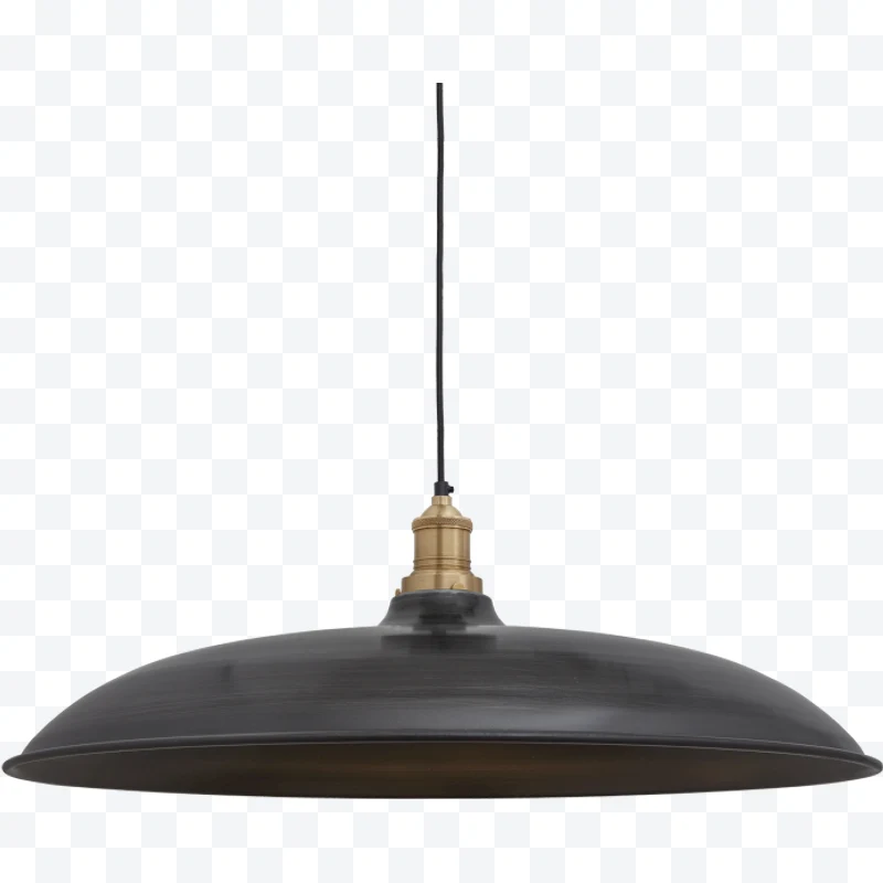 Black industrial pendant lamp with golden details