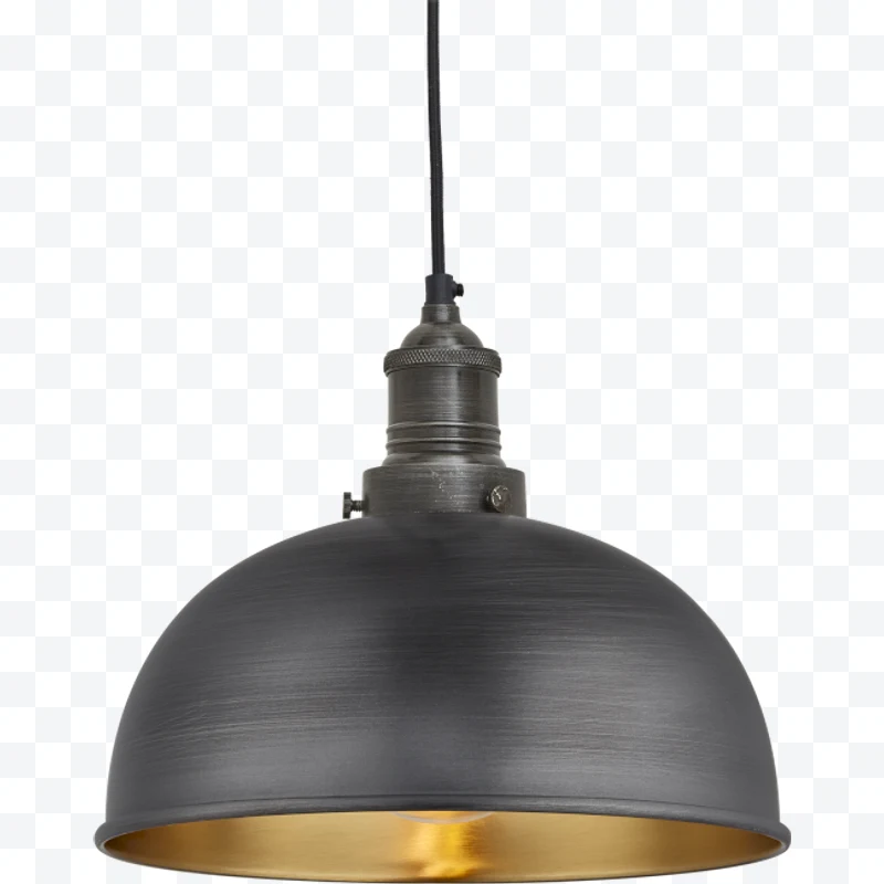 Black industrial pendant lamp with gold interior