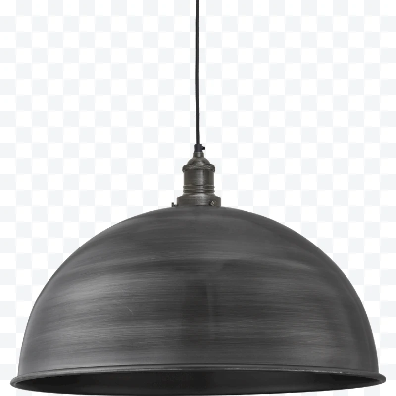 Black metal pendant lamp with brushed finish