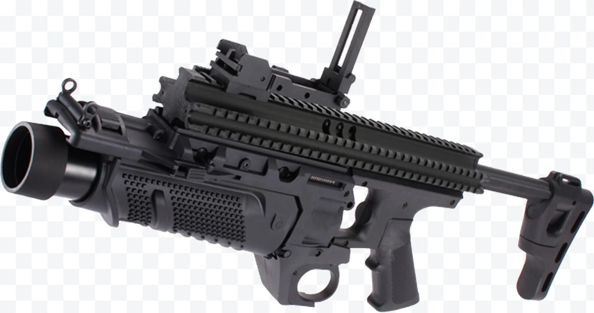 M32 grenade launcher black with stock and deployed sight