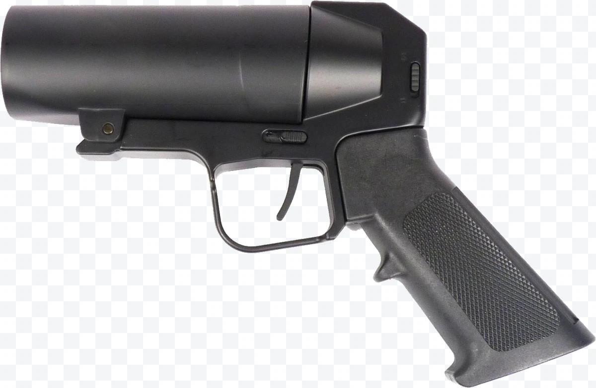 Black M79 grenade launcher with plastic grip and metal body.