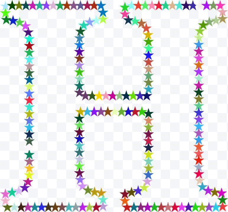 Letter H formed by colorful stars