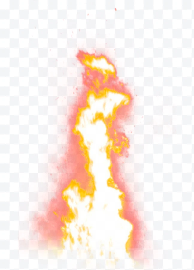 Bright flame with red and yellow border