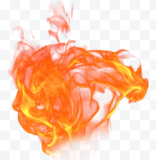 Transparent orange flame with wavy shapes