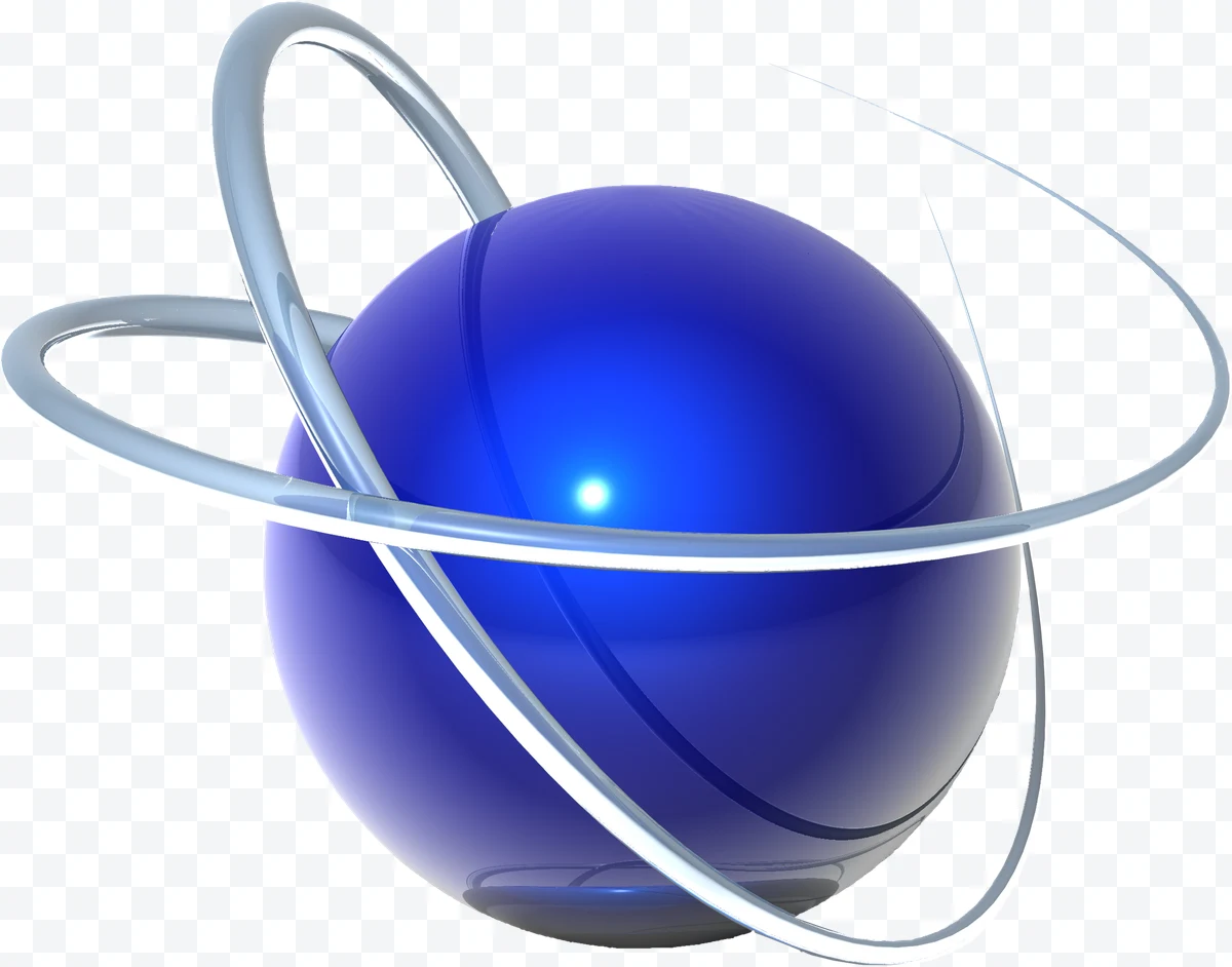 3D Logo of Globo TV with Blue Sphere and Silver Rings