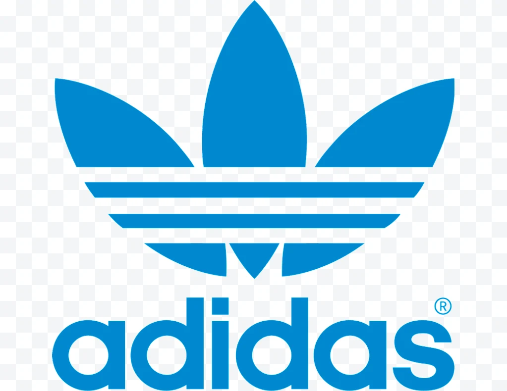 Blue Adidas logo with the trefoil and adidas text.