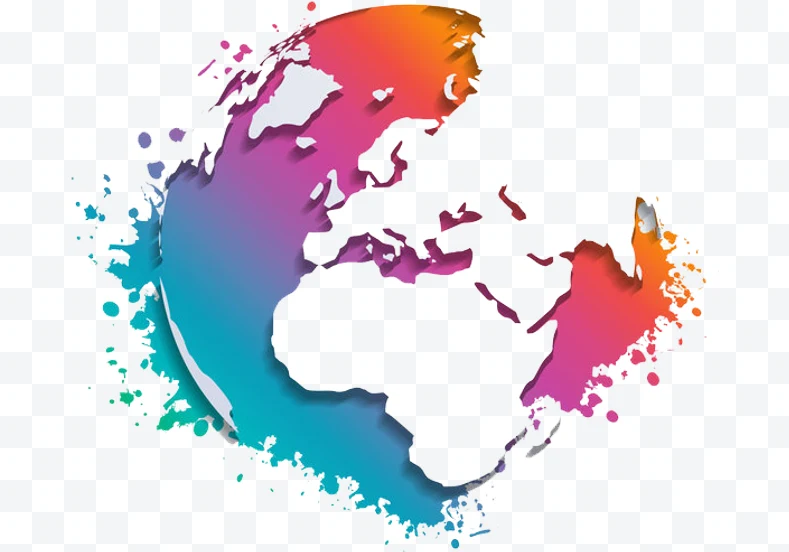 Colorful Globe Logo with Splashes