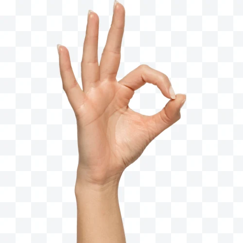 Hand making the OK gesture