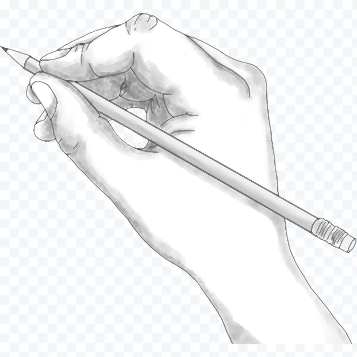 Hand holding a pencil