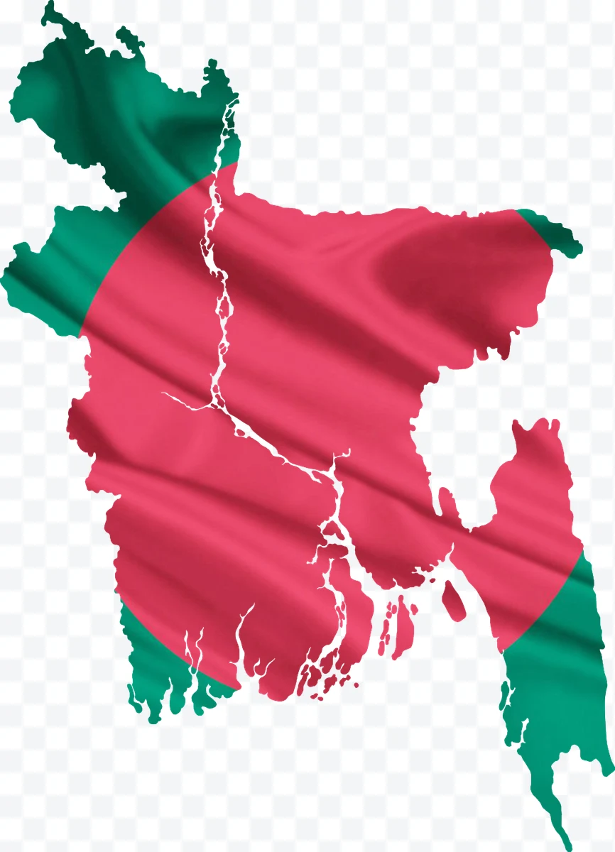 Map of Bangladesh with flag